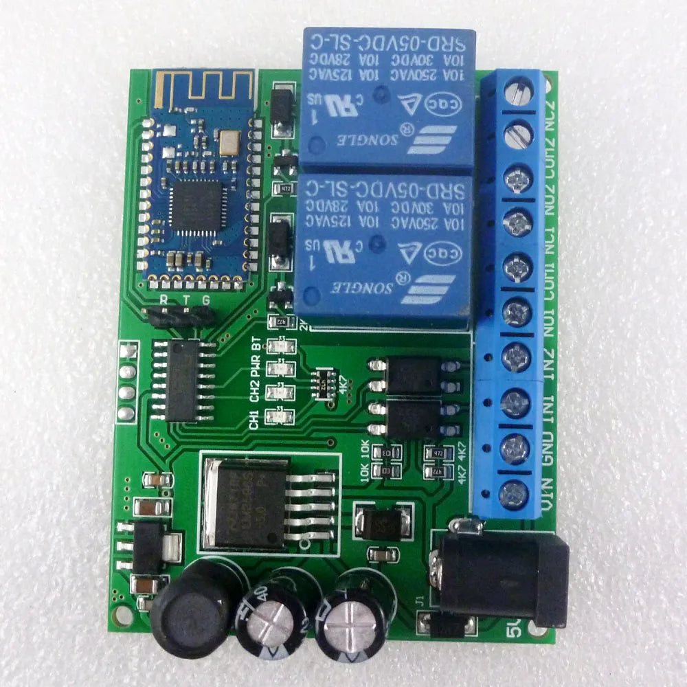 BT23A02 2CH Bluetooth-compatible Relay DC 5V 12V 24V 2.4G RF Wireless Remote control Switch for Apple IOS Android phone