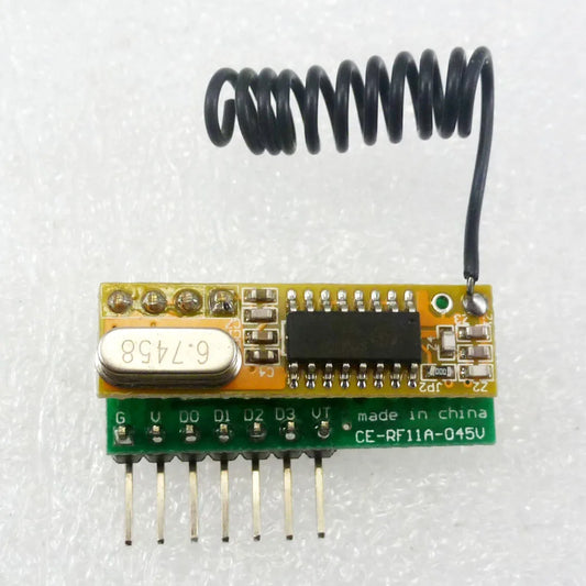 RF11A04 3-5V 433MHz 4Ch Decode Module Wireless RF Receiver Delay Board for EV1527 PT2262 SC2262 remote control Relay door sensor