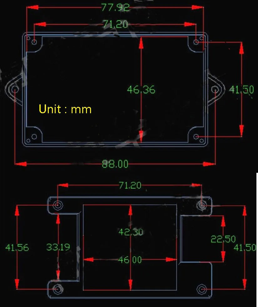 TB413 Black Plastic case ABS Material Shell Junction Box for RS485 RS232 Wifi Relay Motor Controller Electronic Modules