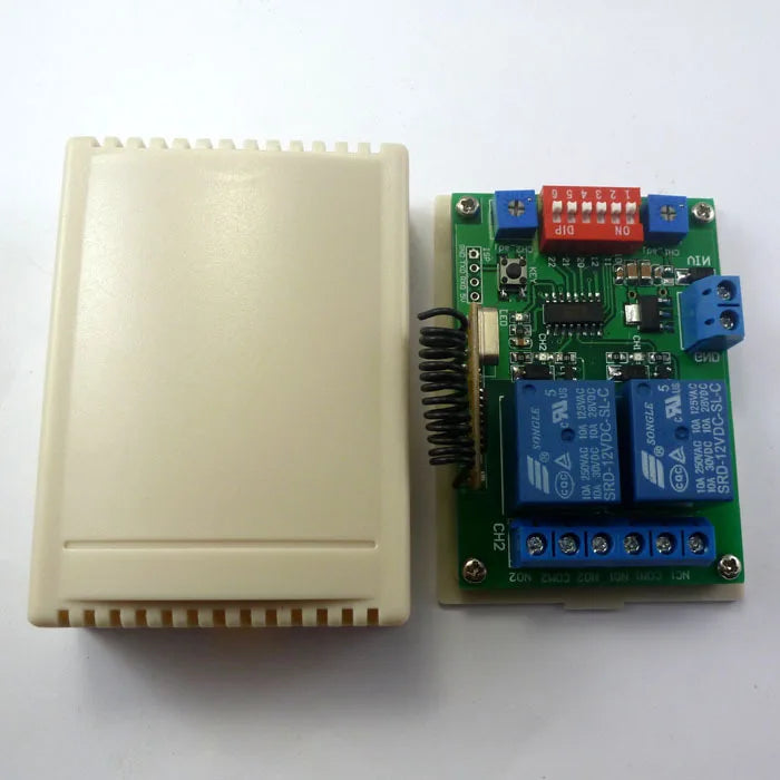 CE029A 433.92M DC 12V 2Ch Multifunction Wireless Controller Timer Delay Relay RF Switch & EV1527 ASK OOK Remote control