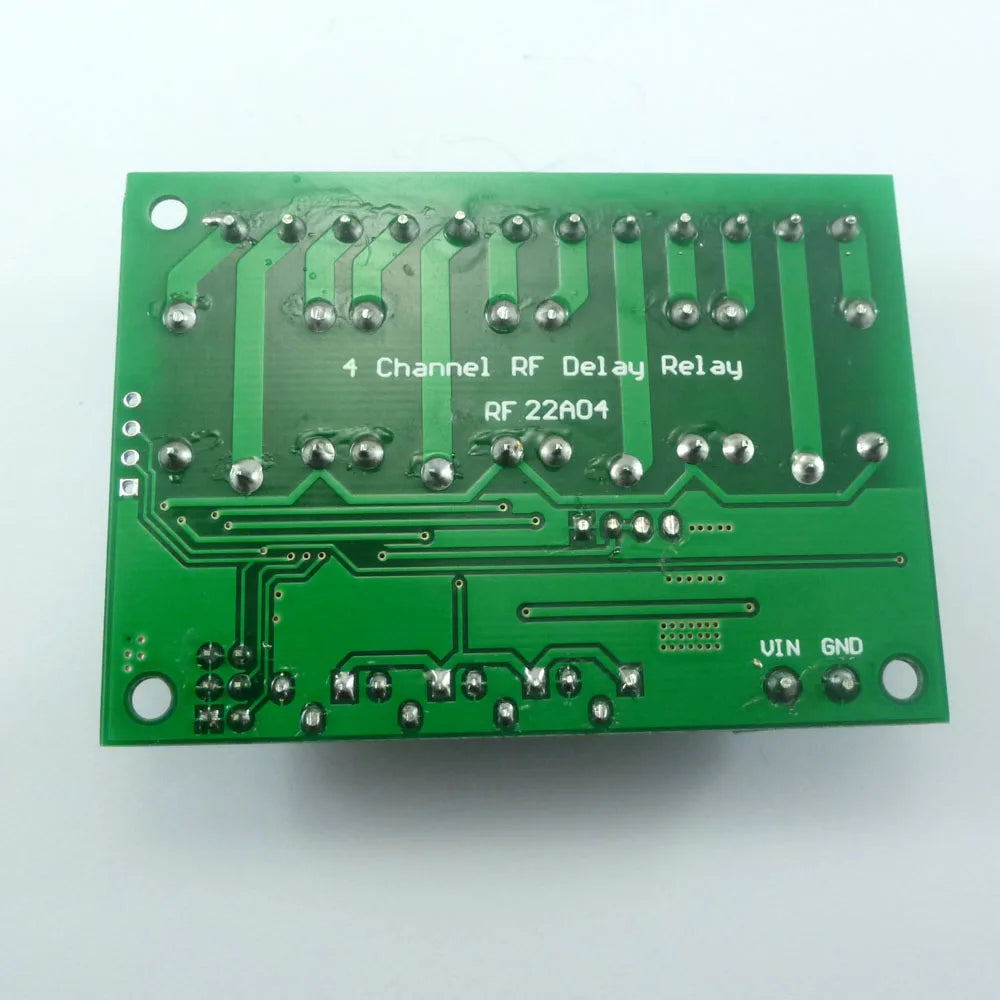 RF22A04 433M DC 12V 4Ch Timer RF Wireless Controller Delay Relay Learning code Switch for EV1527 PT2262 ASK OOK Remote control