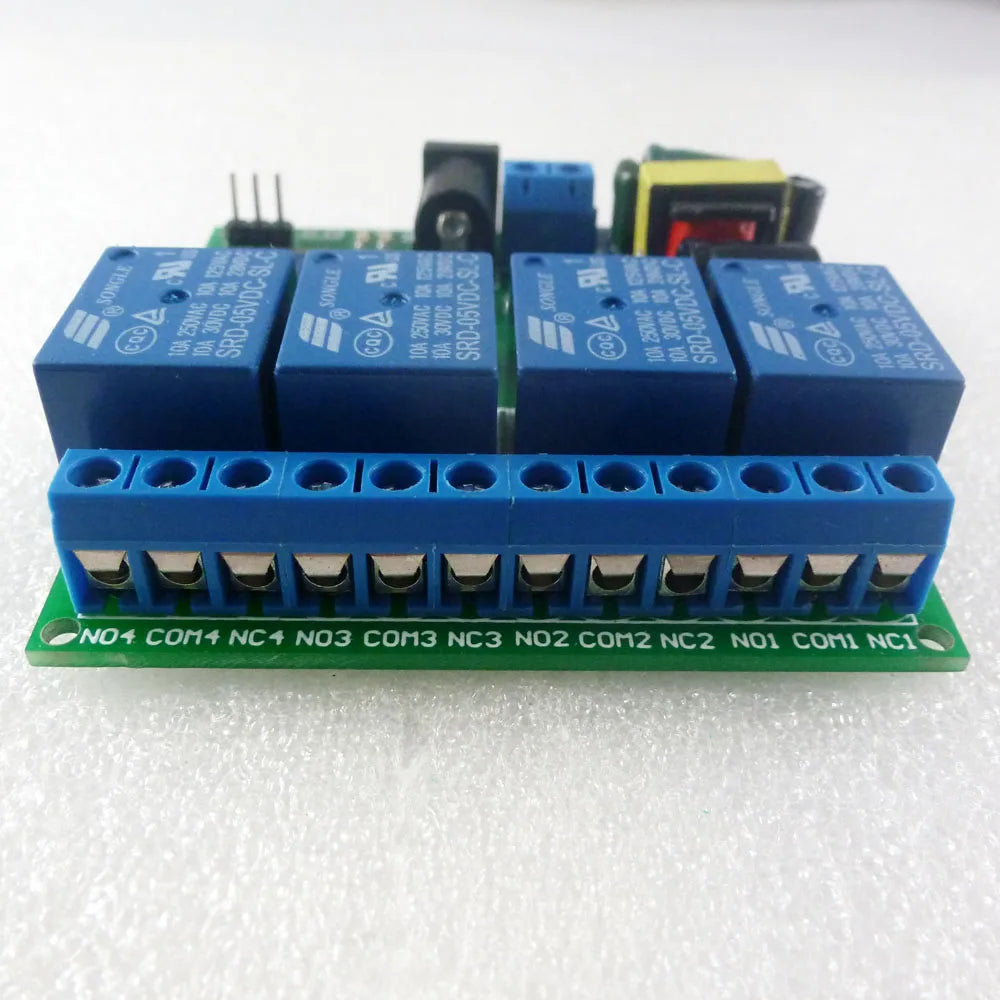 BT21C04 AC 110V 120V DC 5V 4 Channel Bluetooth-compatible Relay Switch for Android app Wireless Remote Controller
