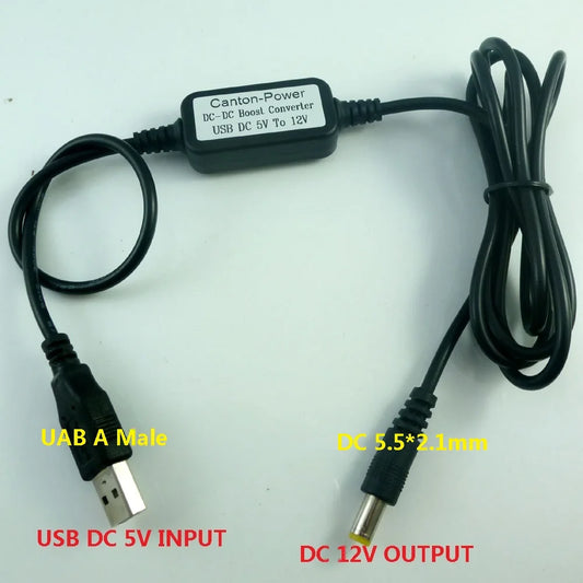 CE036 DC 5V TO 12V USB to DC 5.5*2.1mm Cable DC-DC Boost Conerter Step-up Voltage Power Supply Module for Wifi Router mobile power