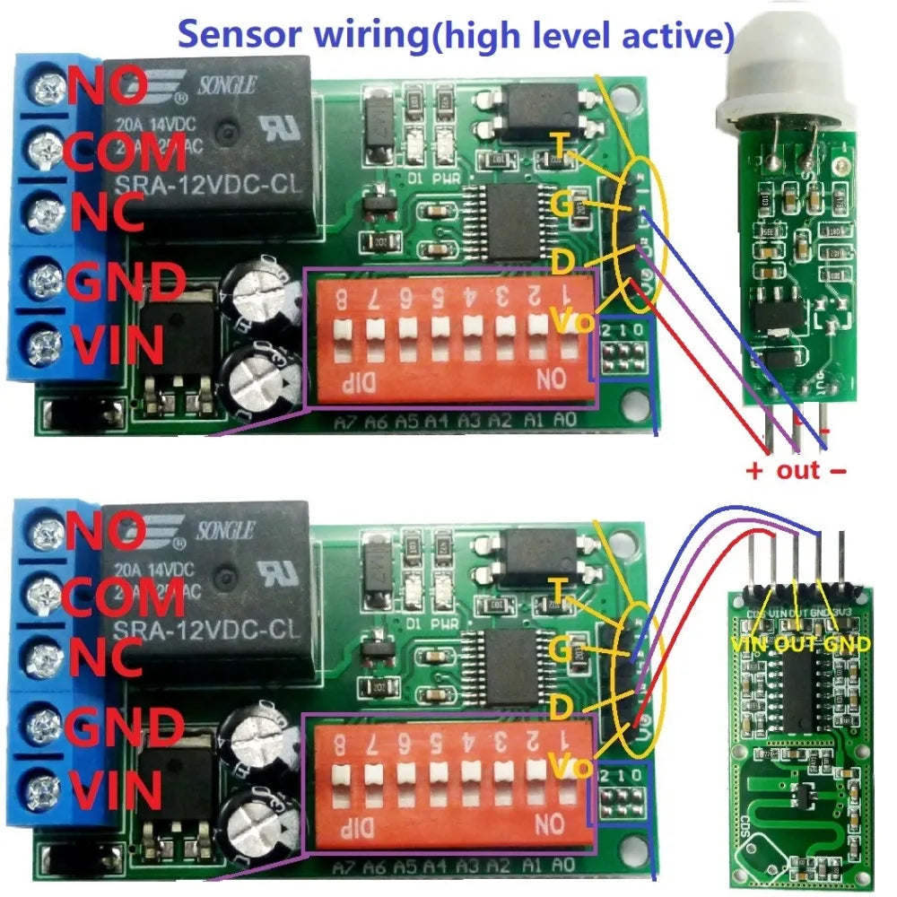IR22A01 DC 12V Self-lock Relay PLC Cycle Timer Module Delay Time Switch for PIR Microwave radar Infrared Vibration Touch sensor