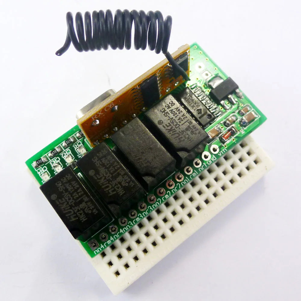 CE031 Super Mini DC 5V 9V 12V 433.92M 4CH RF Wireless remote control Relay Switch for PT2262 EV1527 Fixed Learning code