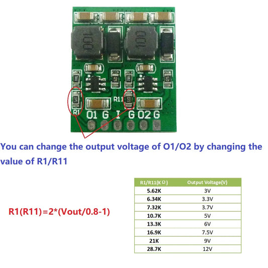 ND4012DA 10W 2 Channels Multiple Switching Power Supply Module 3.3V 5V 12V Dual Output DC DC Step-Down Buck Converter Board
