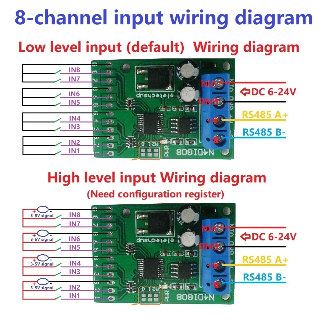 N4DIG08 8ch Input/Output UART RS485 Modbus RTU Controller PLC Expansion board for Arduiuo MEGA NANO STM32 AVR PIC