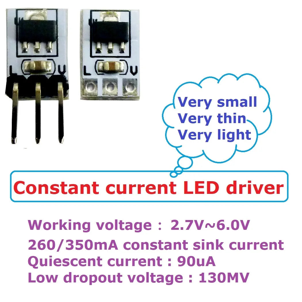 LDC350MA Ultra-small DC 3V 3.3V 3.7V 5V 260/350mA Constant Sink Current Multifunction LED Driver Board Parallel & series applications