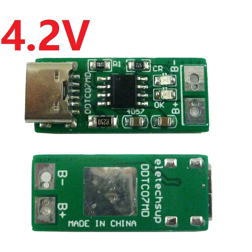 DDTC07MD DDTC07MC 1S Type-C To 4.2V 4.35V Step-down Buck LiPo Polymer Li-Ion Charger for 3.7V 3.8V 18650 Lithium Battery