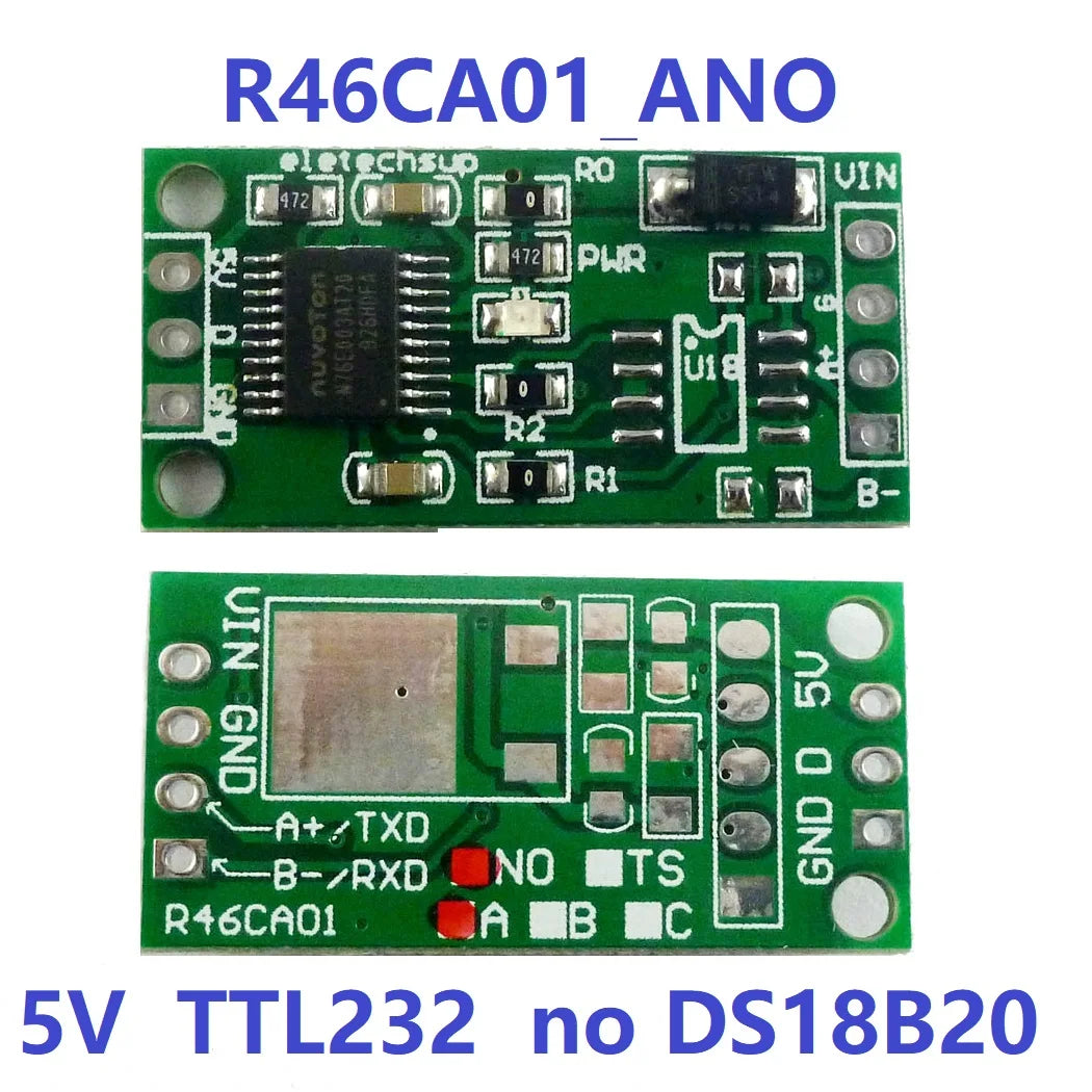 R46CA01 DS18B20 RS485 RS232 TTL Com UART Temperature Acquisition Sensor Modbus RTU for Arduiuo PC PLC MCU