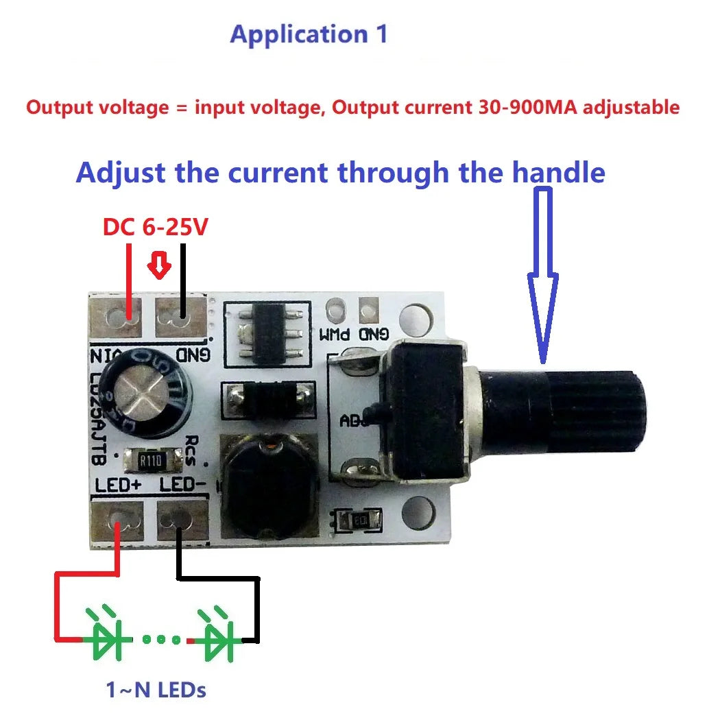 LD25AJTB DC 6-24V 20W Adjustable Brightness LED Driver PWM Controller DC-DC Step-down Constant Current Converter