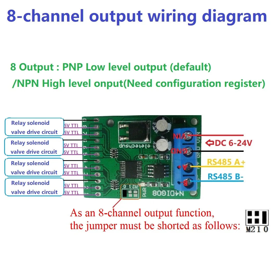 N4DIG08 8ch Input/Output UART RS485 Modbus RTU Controller PLC Expansion board for Arduiuo MEGA NANO STM32 AVR PIC