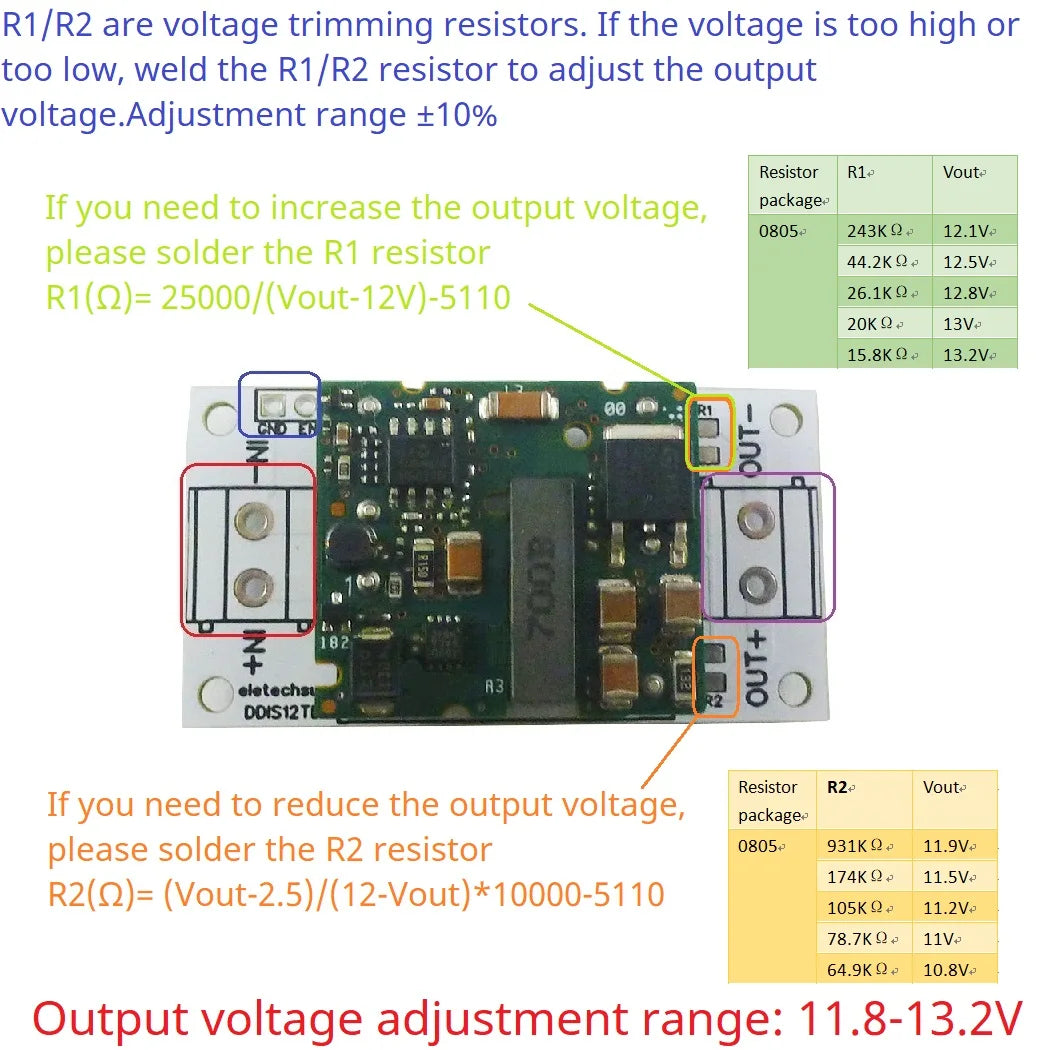 DDIS12TD Electric Bicycle Isolated Regulated Power Module DC 36V 48V 60V to 12V 1.3A Step-Down DC-DC Converter Isolation Protection Board