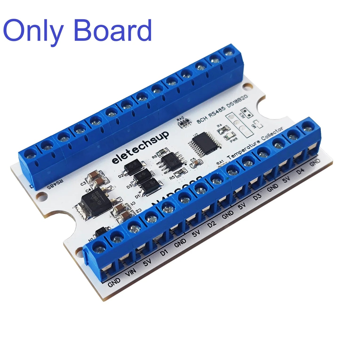 N4DSC08 8CH RS485 DS18B20 Sensor Temperature Collector Modbus Remote IO Module for PLC Paperless Recorder Thermostatic Controls