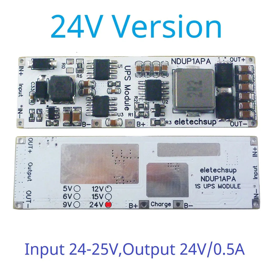NDUP1APA High Efficiency Large Power DC 5V 6V 9V 12V 15V 24V UPS Module IN-OUT 3.7V 4.2V Lithium Battery Charger Discharge Home Network