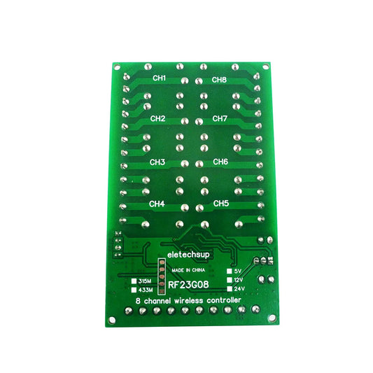 RF23G08 8Ch 433.92M EV1527 Learning Code OOK ASK RC Multi-function Remote Control Module DC 5V 12V 24V