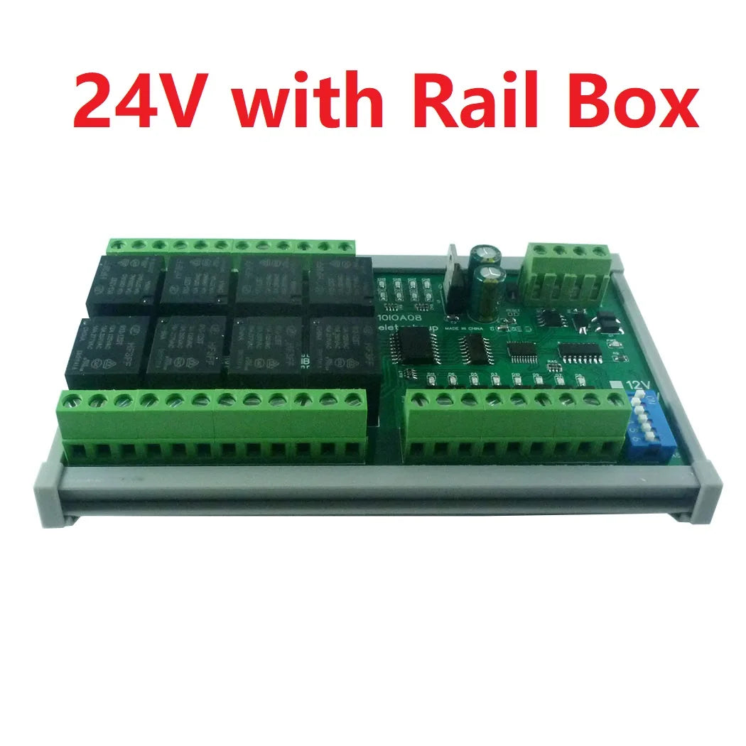 10IOA08 DC 12V 24V 8DI 8DO Multifunction RS485 Modbus RTU Relay Module Support 01 05 15 02 03 06 16 Function Code Switch Control Board