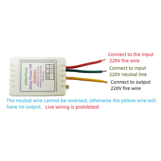 IO33H01 AC 110V 220V Simple Time Delay Relay Timer Relay Switch 1-480Min Adjustable Controller