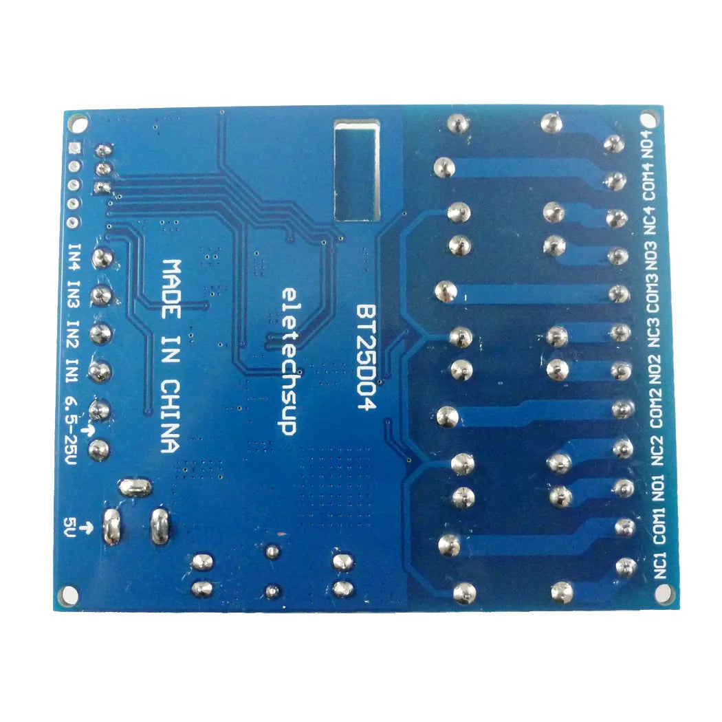 BT25D04 Smart Home Wireless Relay Switch for Apple iOS and Android Devices, DC 5-24V 4ch Bluetooth V4.0 BLE