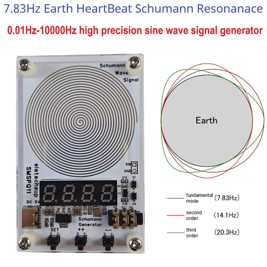 SMSPQ11 Mini 0.01-10000HZ Schumann Wave Signal Generator for Deep Sleep Meditation Focus Stress Relief Wellness Therapy Device