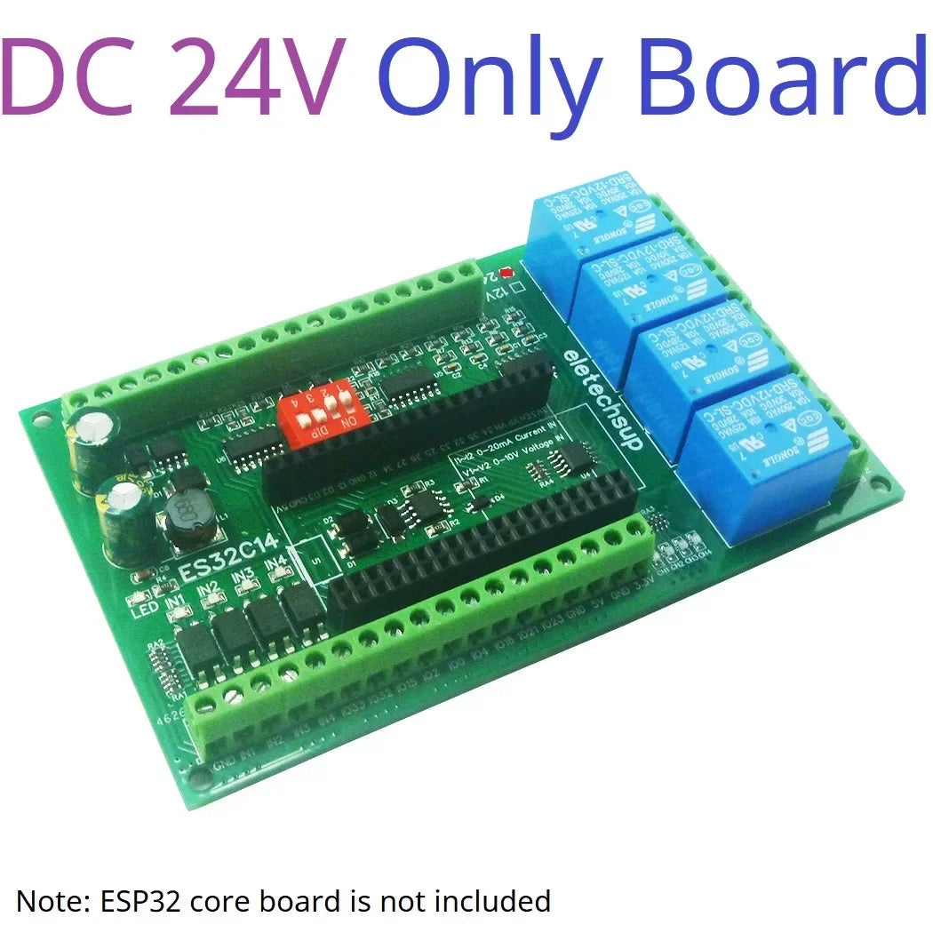 ES32C14 DC 12V 24V ESP32 Expansion Board Digital Analog DAC ADC IO Wifi Relay Switch ES32C14 Module for Arduino PLC Smart Home IOT Diy