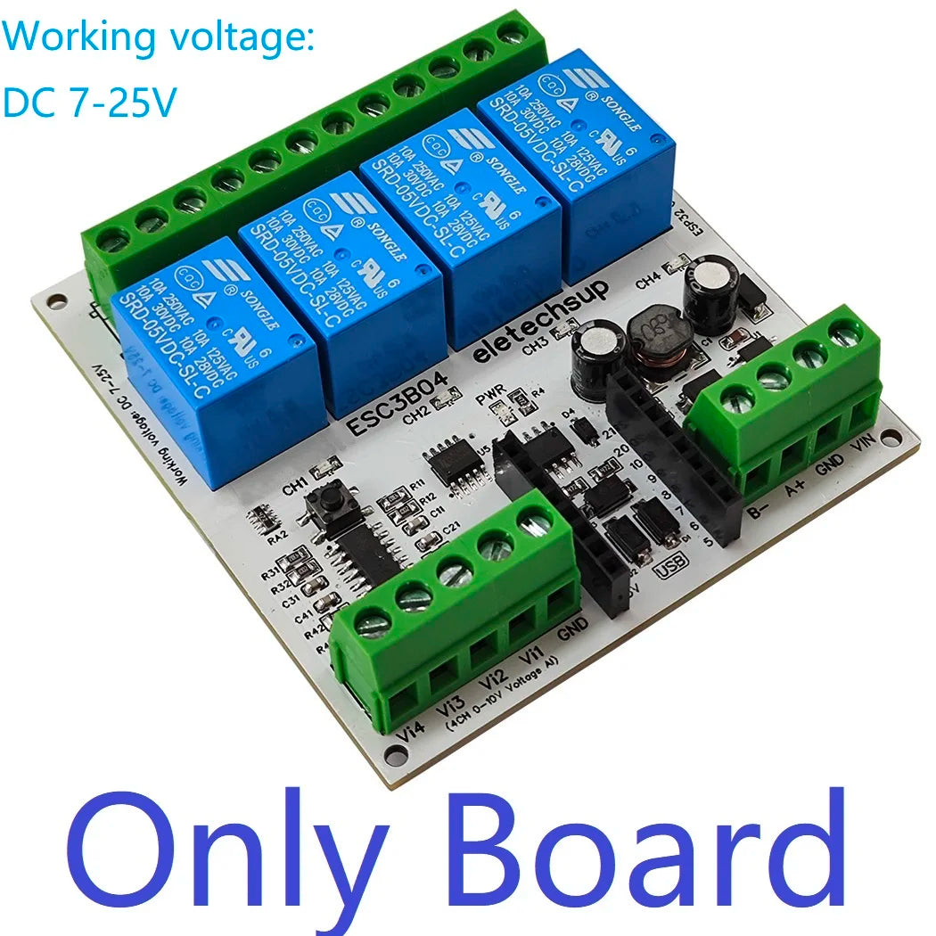 ESC3B04 DC 9V 12V 24V 4AI-4DO 0-10V Analog Input ESP32 C3 Super Mini RS485 Relay Expansion Board Smart Home IOT Simple PLC