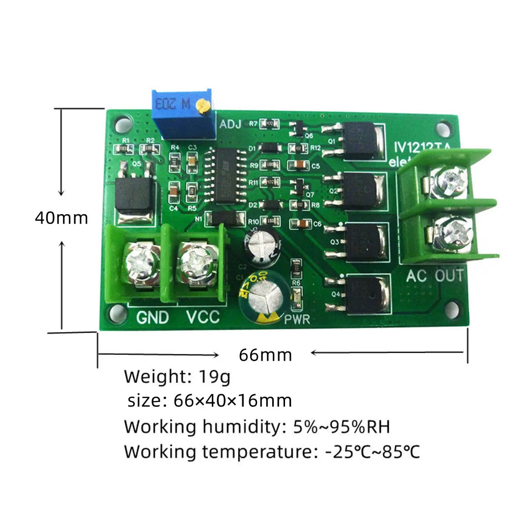 IV1212TA 200W DC 12V to AC 12V Inverter 50Hz Square Wave Signal Generator Module 12W AC 12V to 220V Power Transformer Board