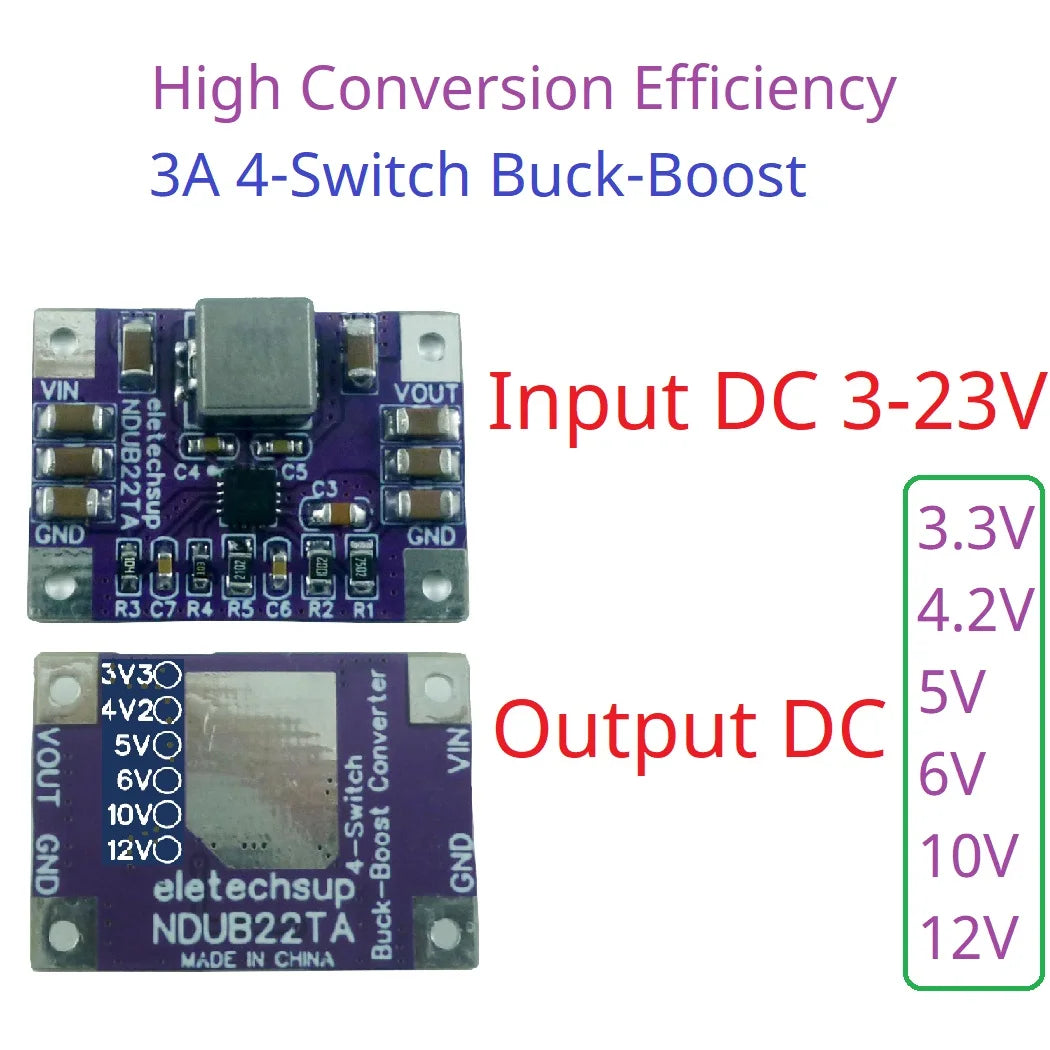 NDUB22TA 3A 3.3V 4.2V 5V 6V 10V 12V Voltage Regulator Module High-Efficiency Highly-Integrated Synchronous Buck-Boost In 3-22V