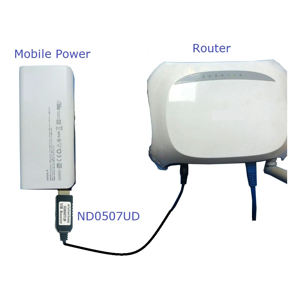 ND0507UD 5V to 9V/12V USB A to DC 5.5*2.1mm Boost DC-DC Conerter Voltage Step-up Cable for Arduiuo MEGA2560 Wifi Router Mobile Power