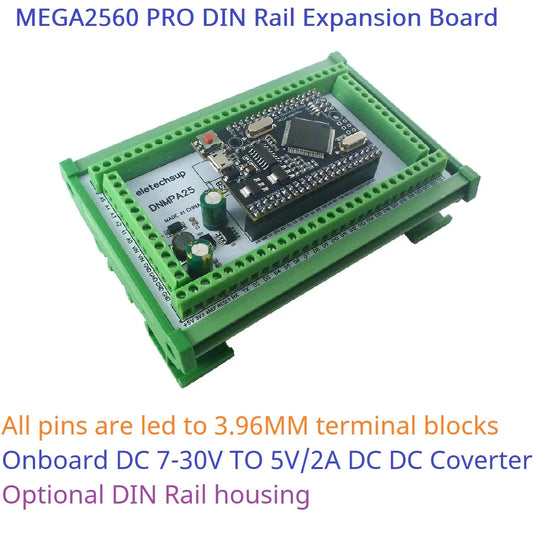 DNMPA25 DIN Rail Mount Screw Terminal Block Adapter Module DC 12V 24V Expansion Board for Arduiuo MEGA2560 PRO Smart Home DIY DNMPA25
