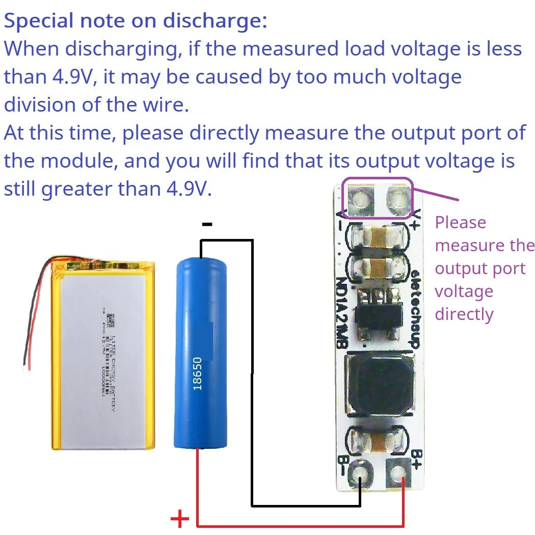 ND1A21MB In-Out Shared Port Bidirectional 5V UPS Mini Board 3.7V 4.2V Lithium Battery Charge Discharge for Arduino ESP32 PI ESP8266 MCU