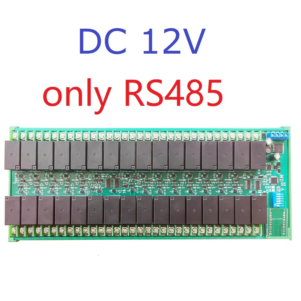 R4D5E32 32Ch DC 12V 24V 20A High Current Ethernet/RS485 Relay Module RJ45 Network Port TCP/IP Modbus RTU Board