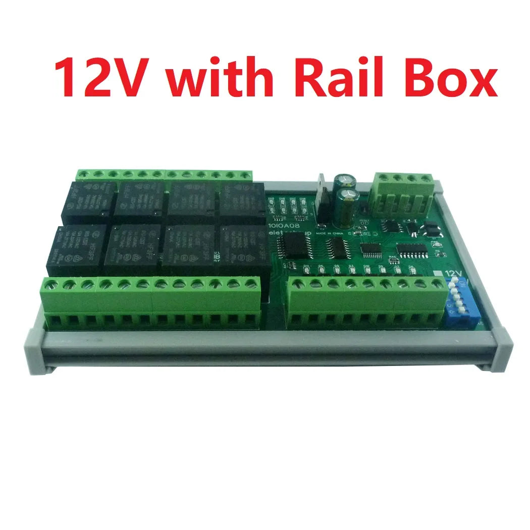 10IOA08 DC 12V 24V 8DI 8DO Multifunction RS485 Modbus RTU Relay Module Support 01 05 15 02 03 06 16 Function Code Switch Control Board