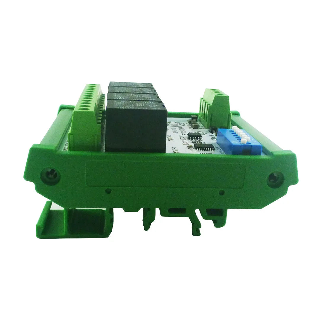 RYR404A 4CH DC 12V 24V Modbus RTU RS485 DO Relay Module DIP Switch Setting Parameters With DIN BOX