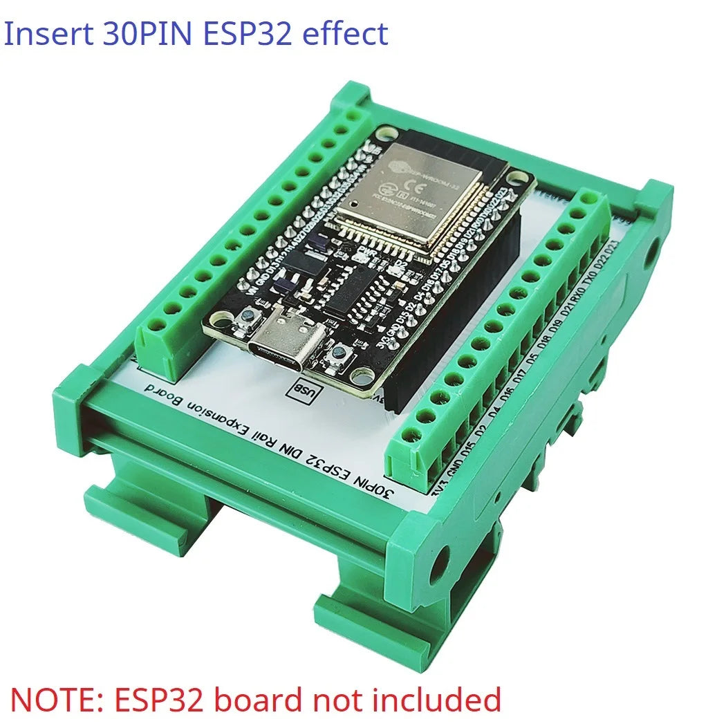 DNESA30 DNESP32 Din Rail Mounting DIN35 C45 Rail ESP32 Base Plate 3.96 Terminal Screw Terminal Block Adapter Module for Arduino Wifi BT IOT DIY