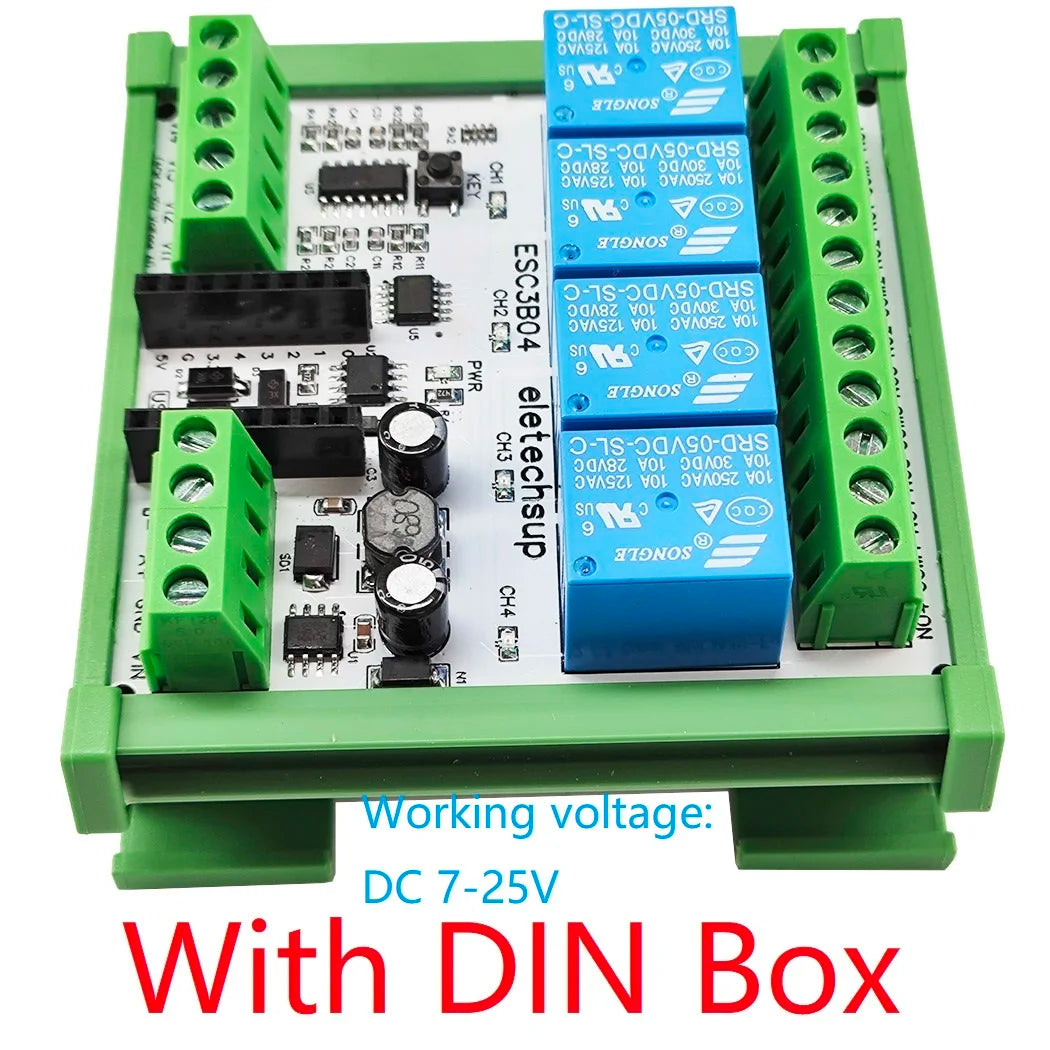 ESC3B04 DC 9V 12V 24V 4AI-4DO 0-10V Analog Input ESP32 C3 Super Mini RS485 Relay Expansion Board Smart Home IOT Simple PLC