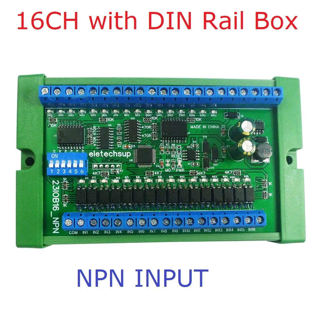 23IOB16 RS485 Remote Control Switch DC 12V 24V 16 Input 16 Output PLC IO Expansion Board 01 02 03 05 06 15 16 Modbus RTU Module