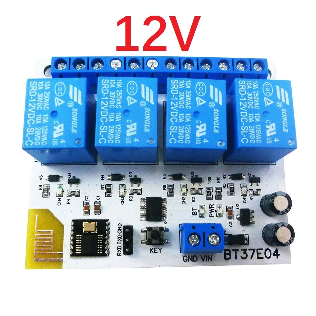 BT37E04 4Ch DC 5V 12V For Android Bluetooth-Compatible Relay 2.4G RF Remote control IOT Module