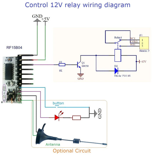 RF15B04 135uA Low-Power -117dBm High-sensitivity PT2262 EV1527 4 Button Fixed Code Decoding Module for Arduiuo MEGA DUE Pro MCU ARM