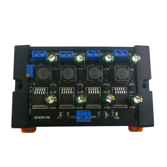 DD32AJ4B 4CH 3A 3.3V 5V 12V ADJ DC DC Buck Converter Module Multiple Switching Power Supply with DIN Rail Case for PLC UPS Power Bank