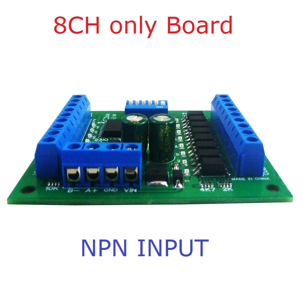 23IOA08 DC 12V 24V 8DI-8DO NPN/PNP Optically Isolated Input & 300MA NPN Solid State Relay Output RS485 IO Module Modbus Rtu Board