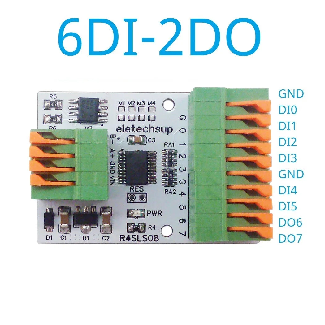 R4SLS08 8CH Multipurpose RS485 Modbus Rtu Digital IO Module 141R Spring Terminal Block Master-slave Digital Collection Control R4SLS08