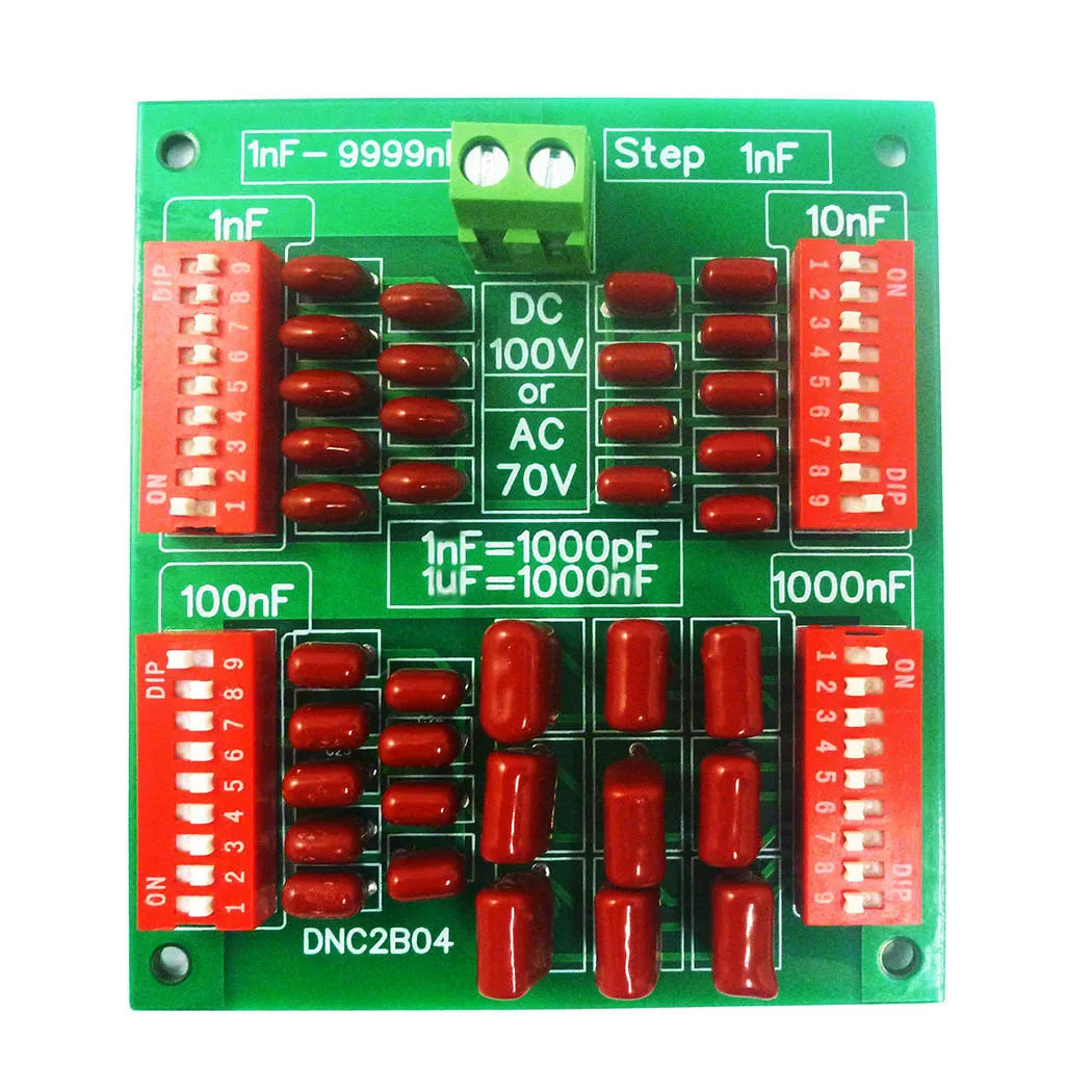 DNC2B04 1nF to 9999nF Step-1nF cztery dekady Programmable Capacitor Board Polypropylene Film Capacitor C35 DIN Rail For PLC