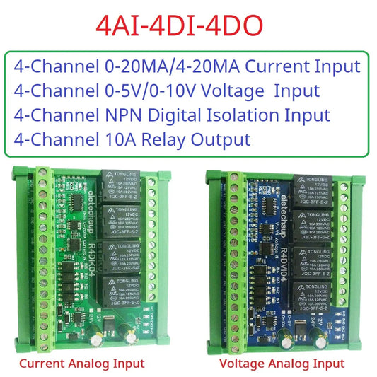R4DIK04 R4DVI04 4AI 4DI 4DO ModBus Gateway Module Digital Analog Quantity Acquisition Switching Value Current Voltage 4-20MA 0-5V 0-10V