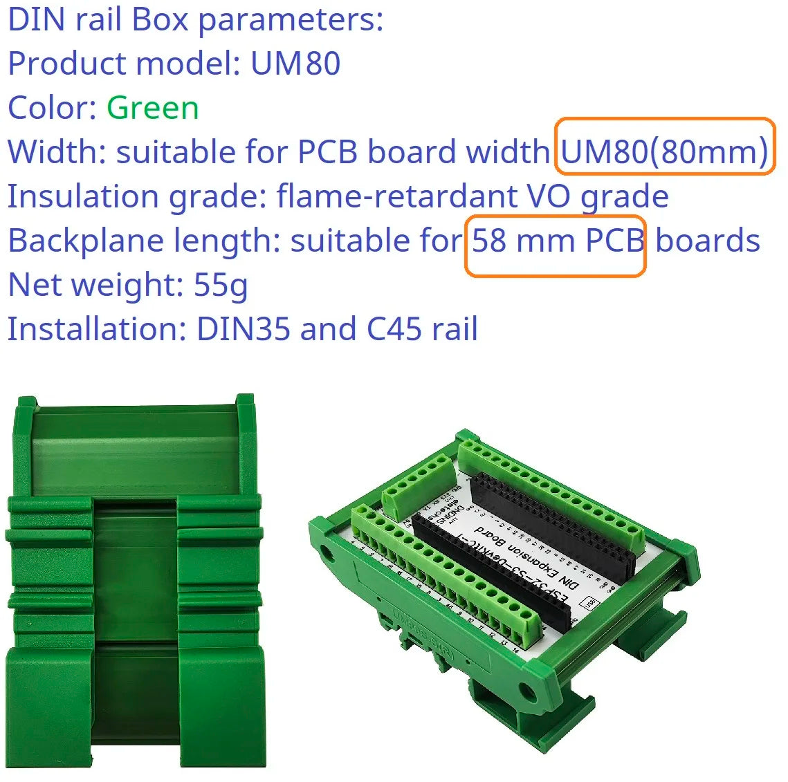 DNDINS3 ESP32-S3 Din Rail Mounting Expansion Board All PinOut 3.96 Screw Terminal Module USB OTG N16R8 N8R8 for Wi-Fi + Bluetooth LE