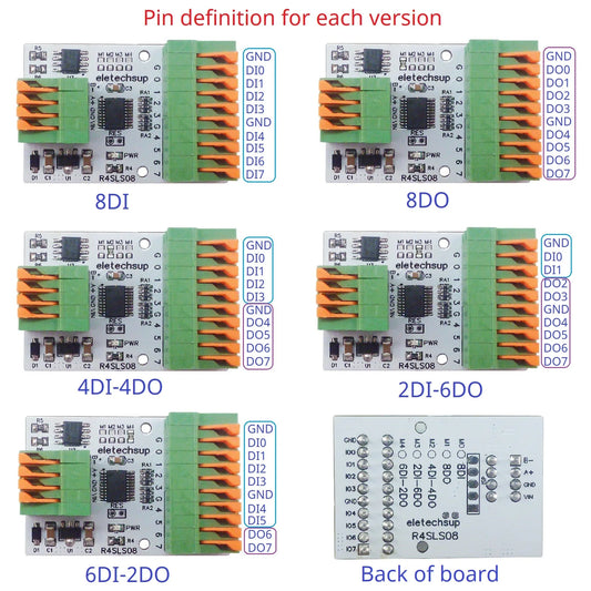 R4SLS08 8CH Multipurpose RS485 Modbus Rtu Digital IO Module 141R Spring Terminal Block Master-slave Digital Collection Control R4SLS08