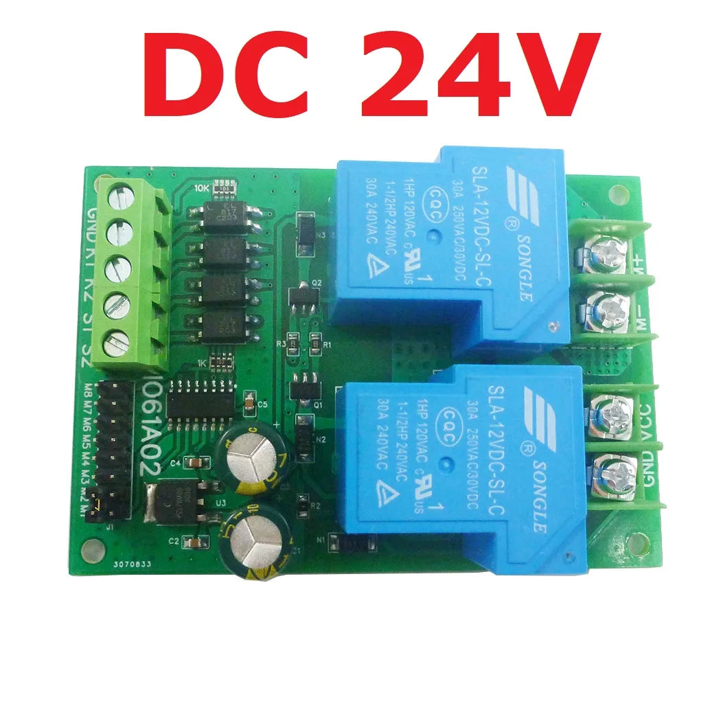IO61A02 30A DC 12V 24V Multifunction Forward Reverse Limit Start Stop Pusher Motor Controller Board Electric for Curtain Automatic Door