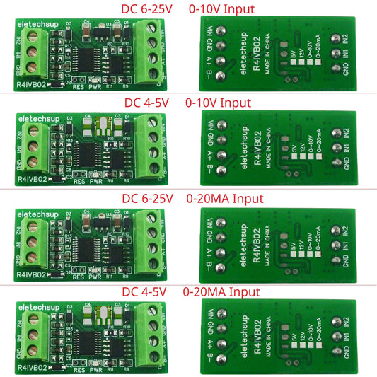 R4IVB02 2ch Highly Integrated (12Bit ADC/Operational Amplifier/Voltage Reference) 4-20MA 0-5V 10V RS485 Modbus Collector Module