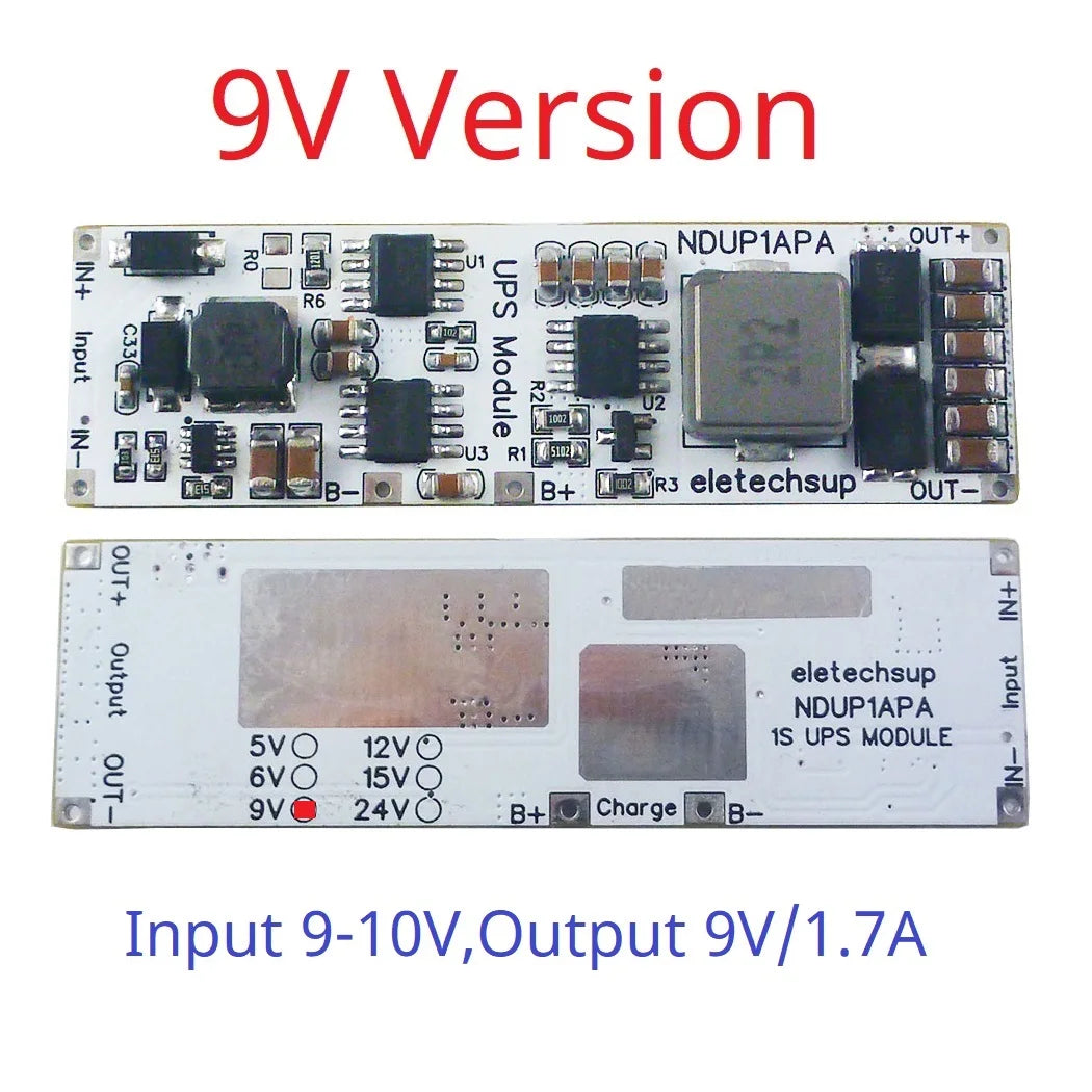 NDUP1APA High Efficiency Large Power DC 5V 6V 9V 12V 15V 24V UPS Module IN-OUT 3.7V 4.2V Lithium Battery Charger Discharge Home Network