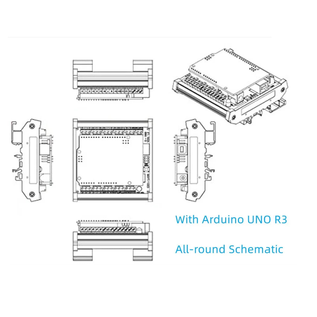 ABD1A01 For R3 Shield DIN Rail Mount Screw Terminal Block Adapter Module for Arduiuo PLC Industrial equipment